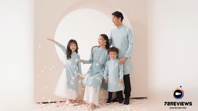 Áo dài thời trang gia đình