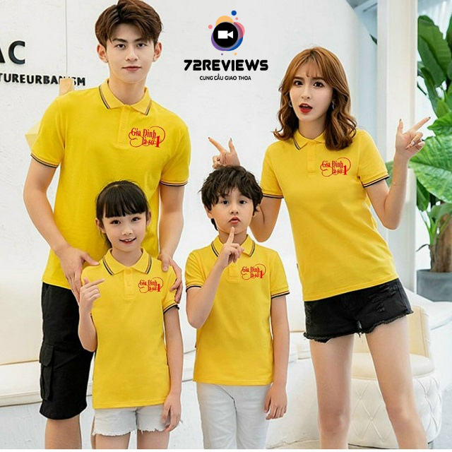 Áo thun cổ bẻ xu hướng thời trang gia đình 2023
