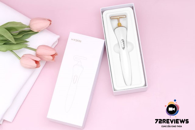 Máy massage mặt giúp xóa mờ các nếp nhăn ở khóe miệng, khóe mắt