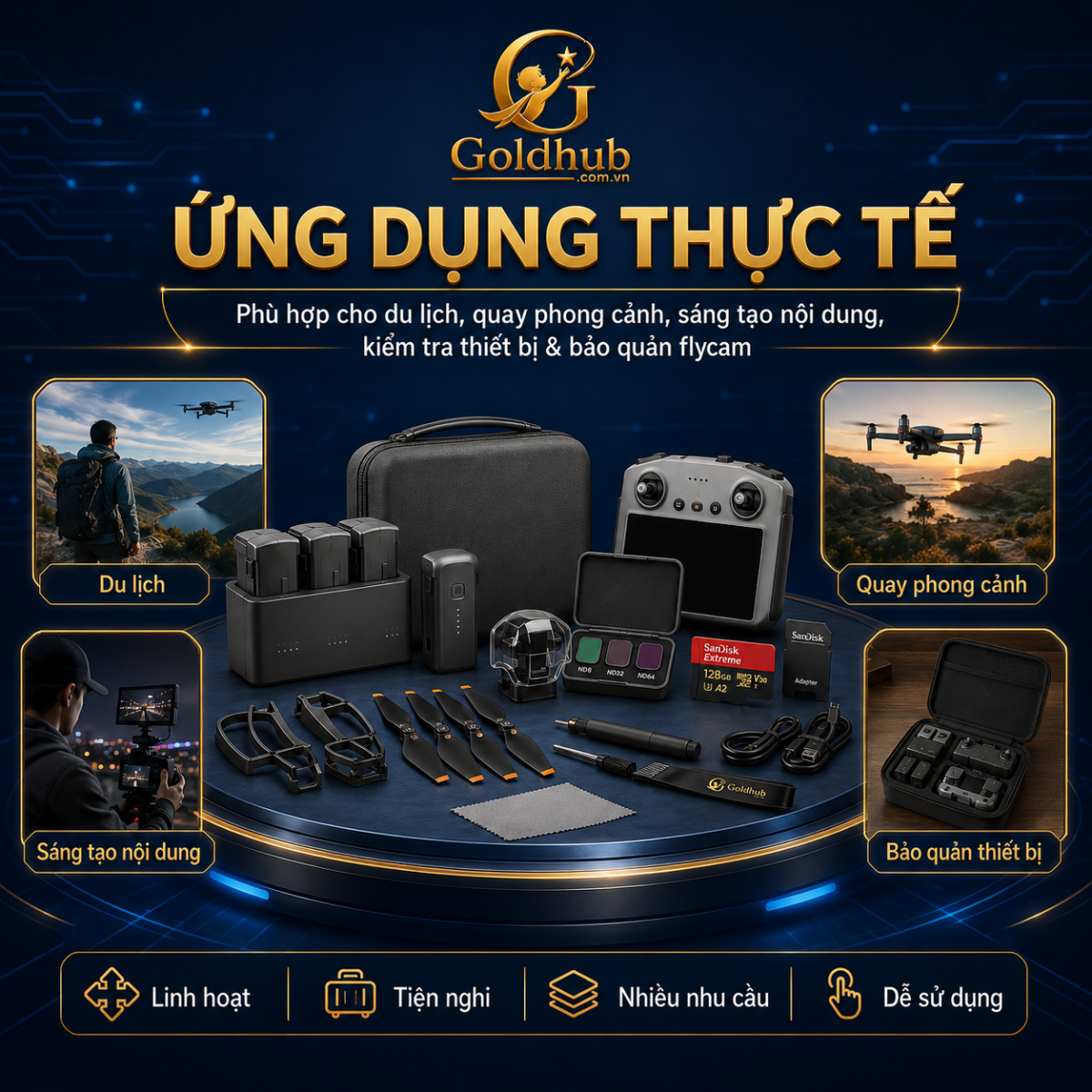 Ứng dụng thực tế của phụ kiện máy bay camera