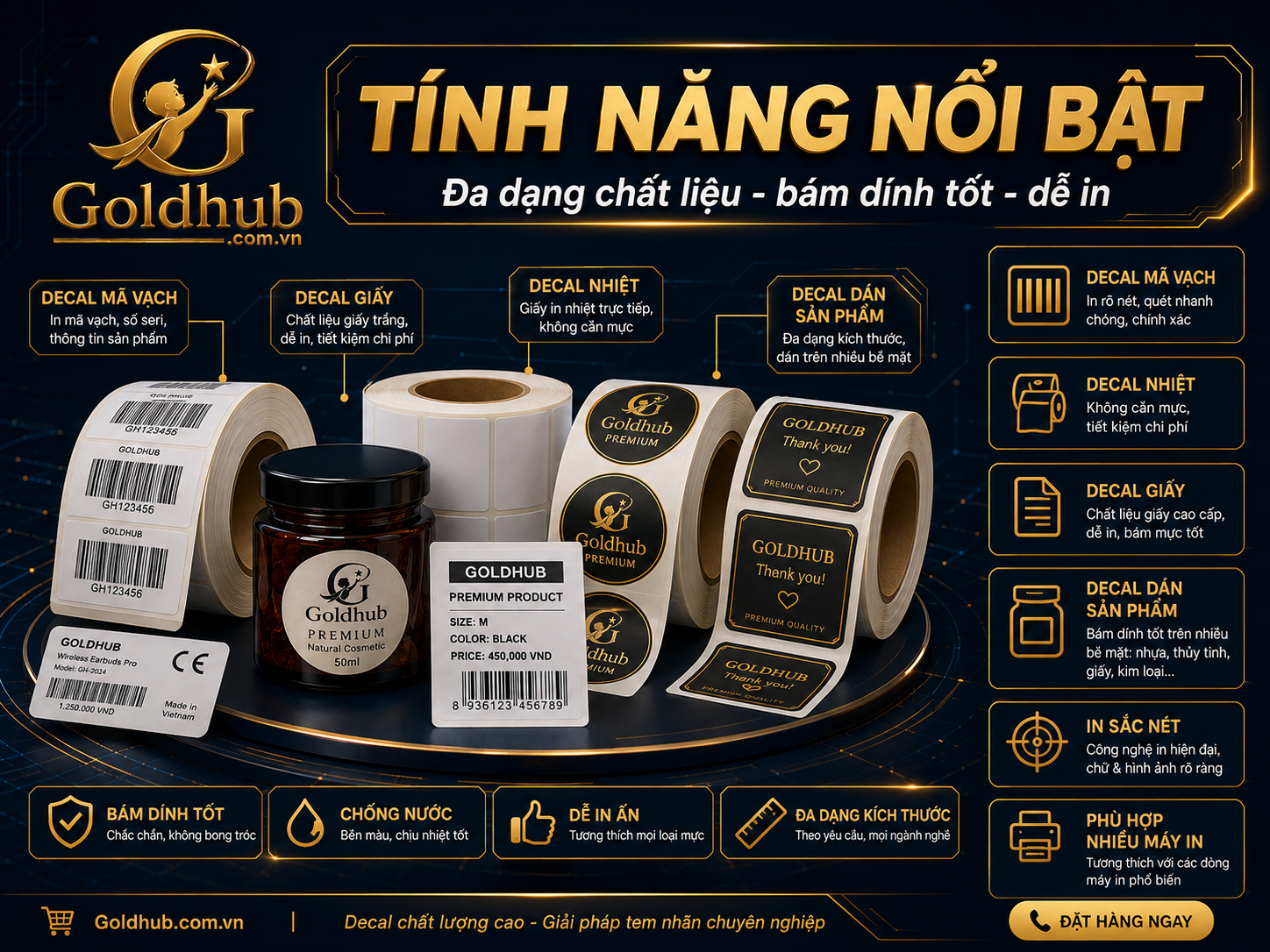 Tính năng nổi bật của decal tem nhãn