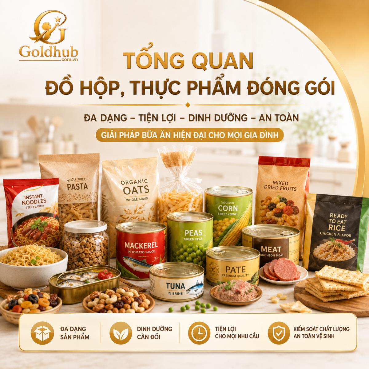 Tổng quan các loại đồ hộp và thực phẩm đóng gói đa dạng, dễ bảo quản, phù hợp nhu cầu mua sắm hằng ngày Tổng quan các loại đồ hộp và thực phẩm đóng gói đa dạng, dễ bảo quản, phù hợp nhu cầu mua sắm hằng ngày