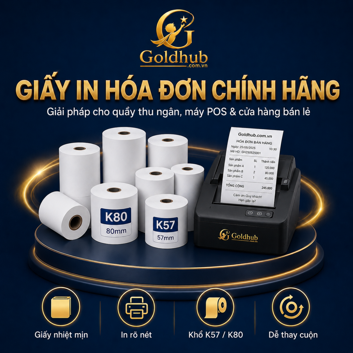 Giấy in hóa đơn chính hãng