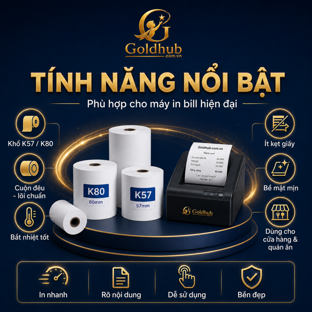 Tính năng nổi bật của giấy in hóa đơn
