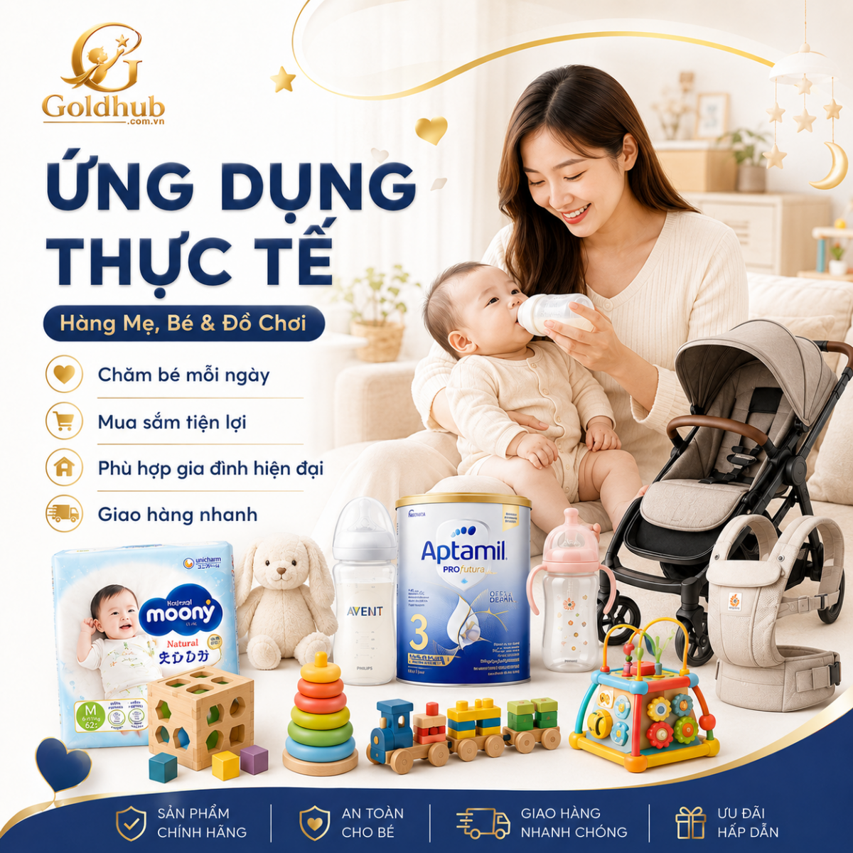 Ứng dụng thực tế  của Hàng Mẹ, Bé & Đồ Chơi
