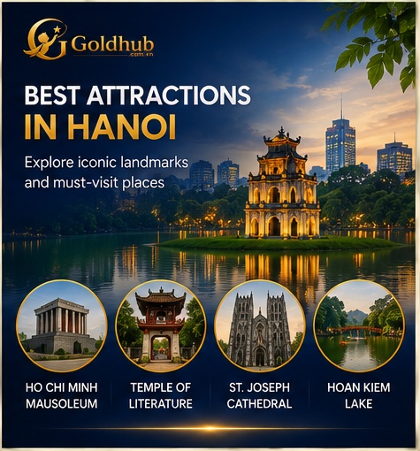 Best attractions in Hanoi including Hoan Kiem Lake Temple of Literature and St Joseph Cathedral