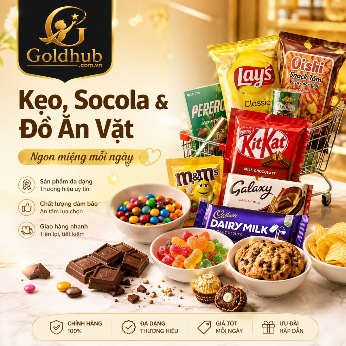 Tổng quan Kẹo, Socola & Đồ Ăn Vặt Tổng quan Kẹo, Socola & Đồ Ăn Vặt