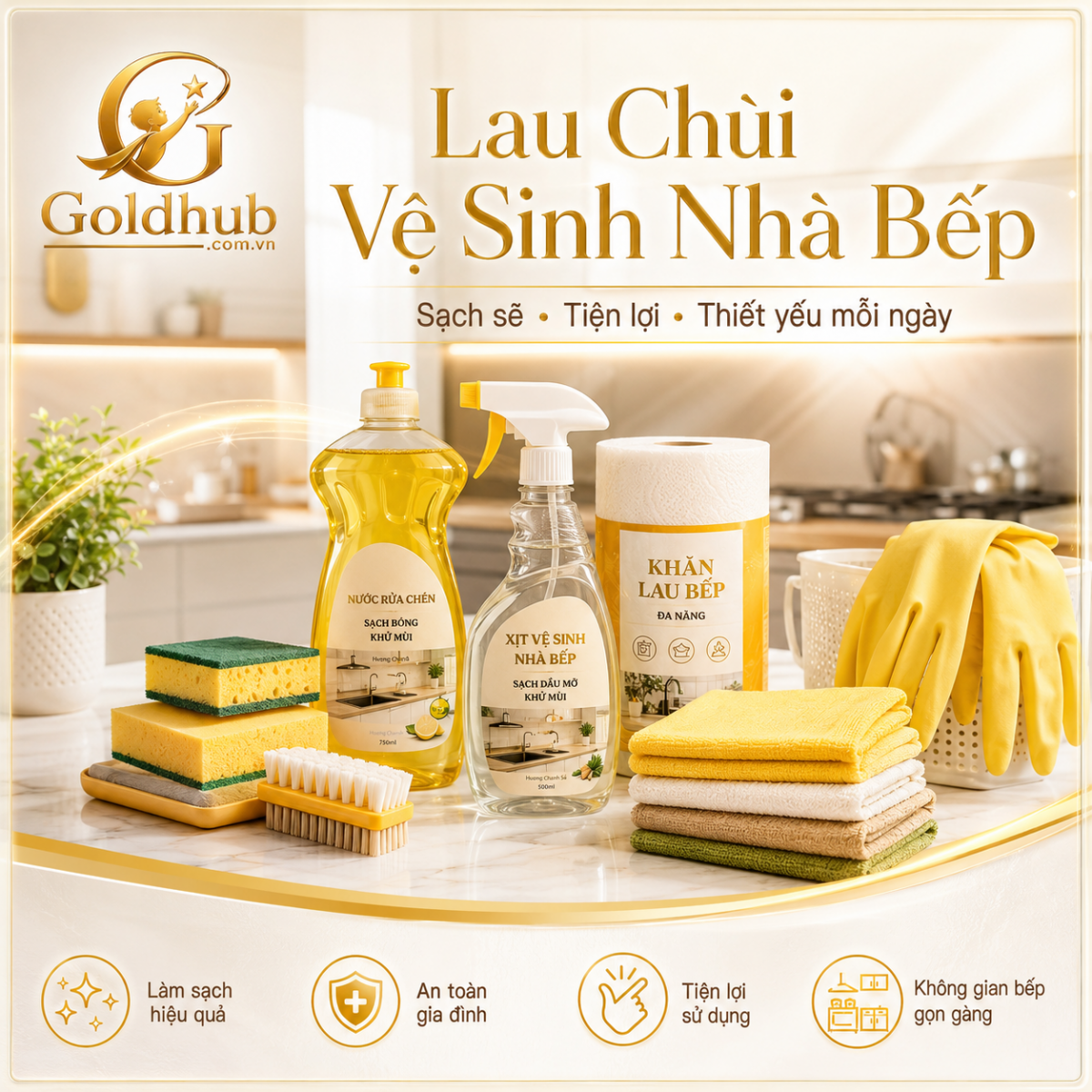 Lau Chùi Vệ Sinh Nhà Bếp