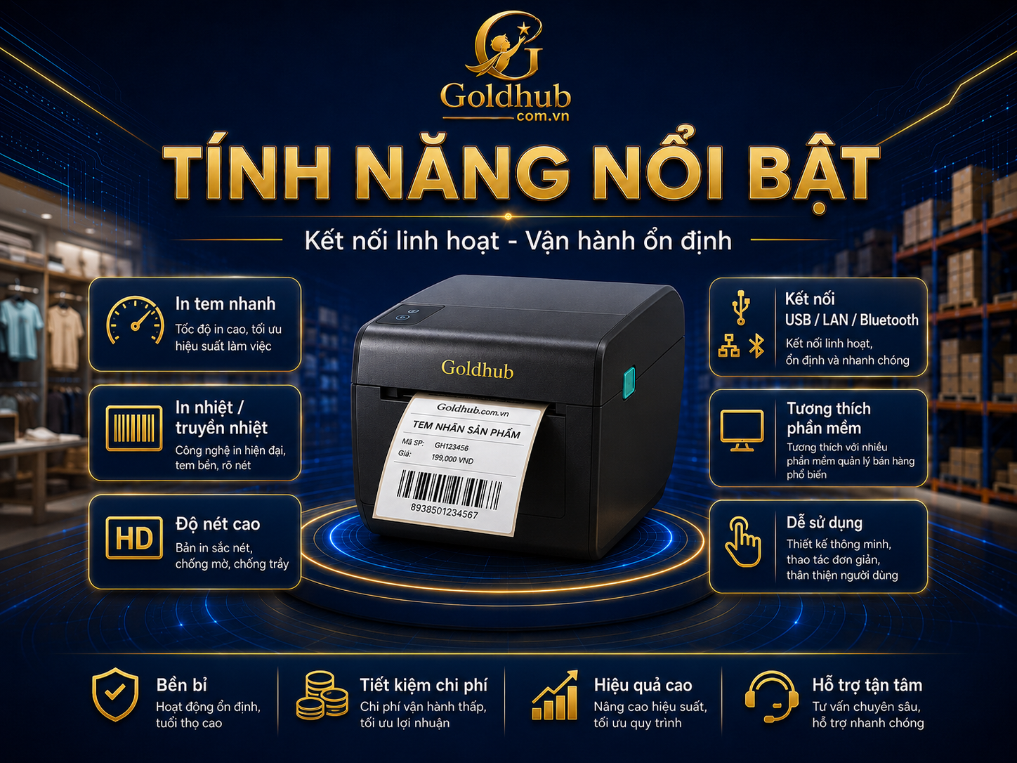 Tính năng nổi bật của máy in mã vạch