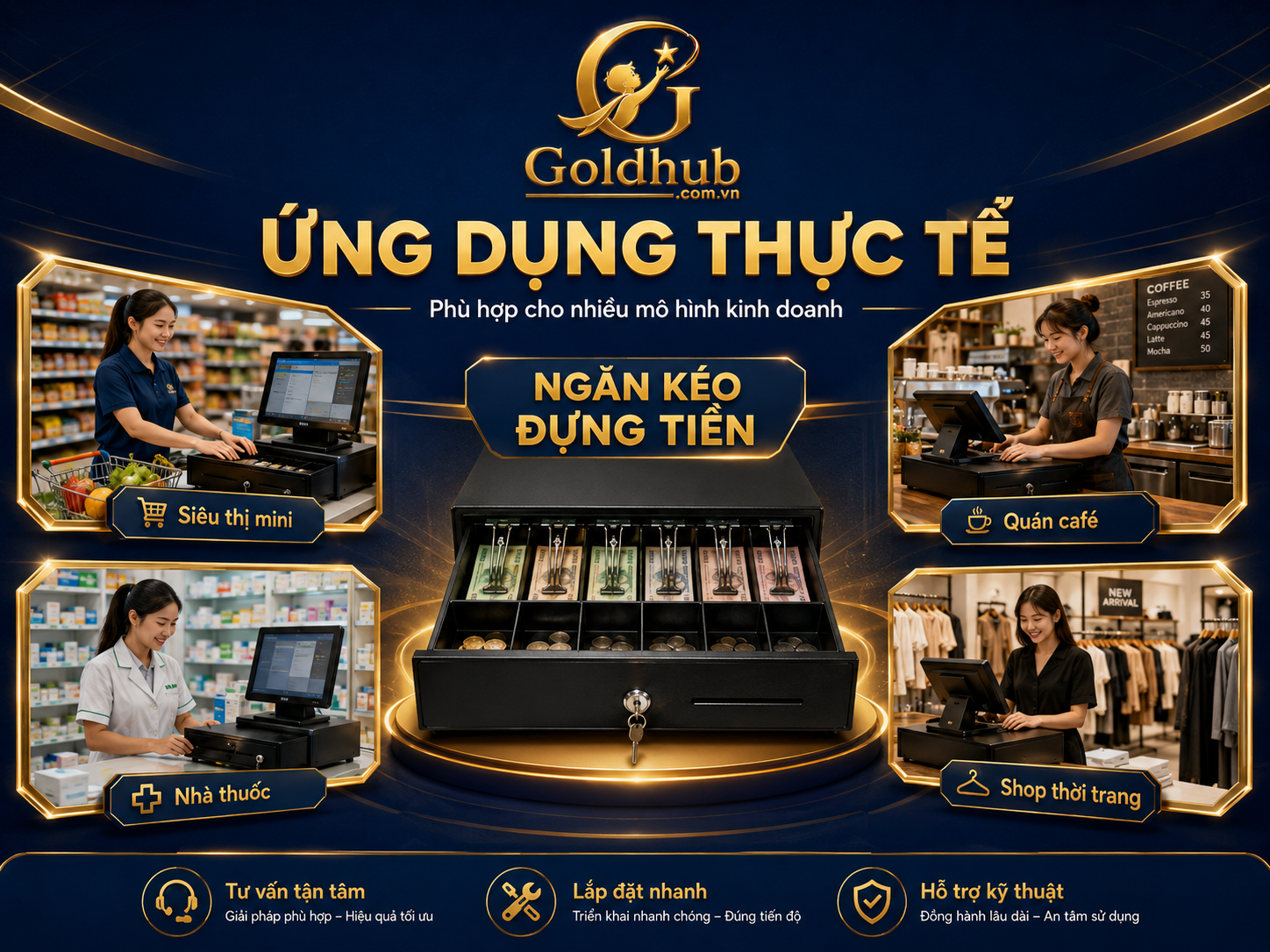 ứng dụng thực tế của ngăn kéo đựng tiền