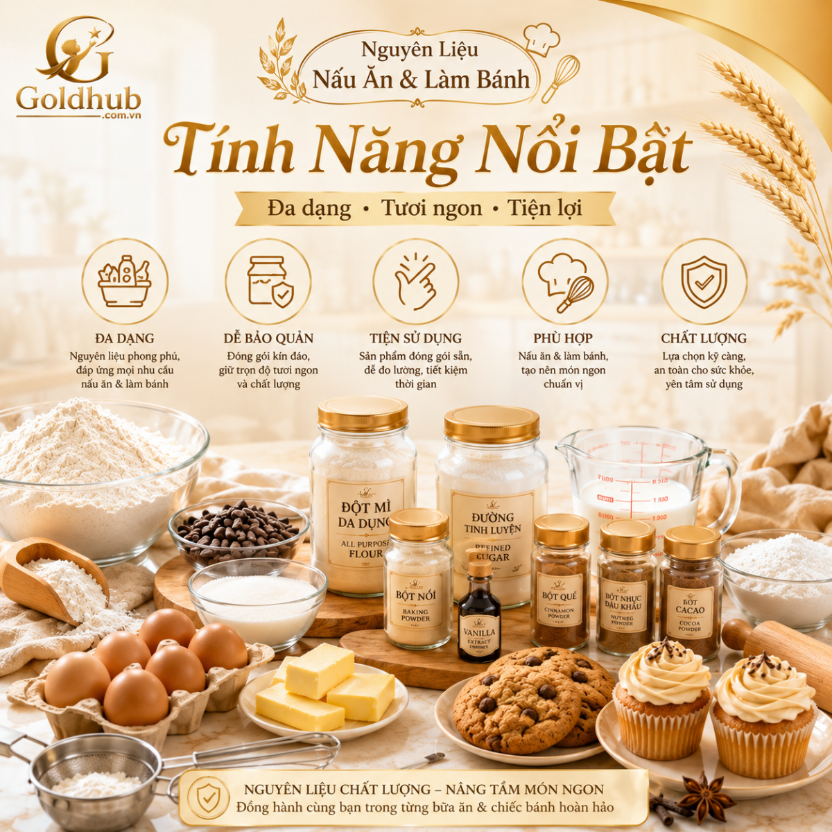 Tính năng nổi bật Nguyên Liệu Nấu Ăn & Làm Bánh Tính năng nổi bật Nguyên Liệu Nấu Ăn & Làm Bánh