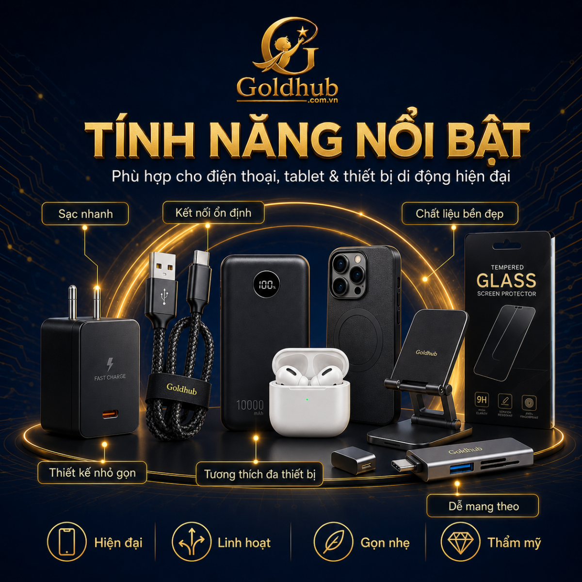 Tính năng nổi bật của Phụ kiện di động Tính năng nổi bật của Phụ kiện di động