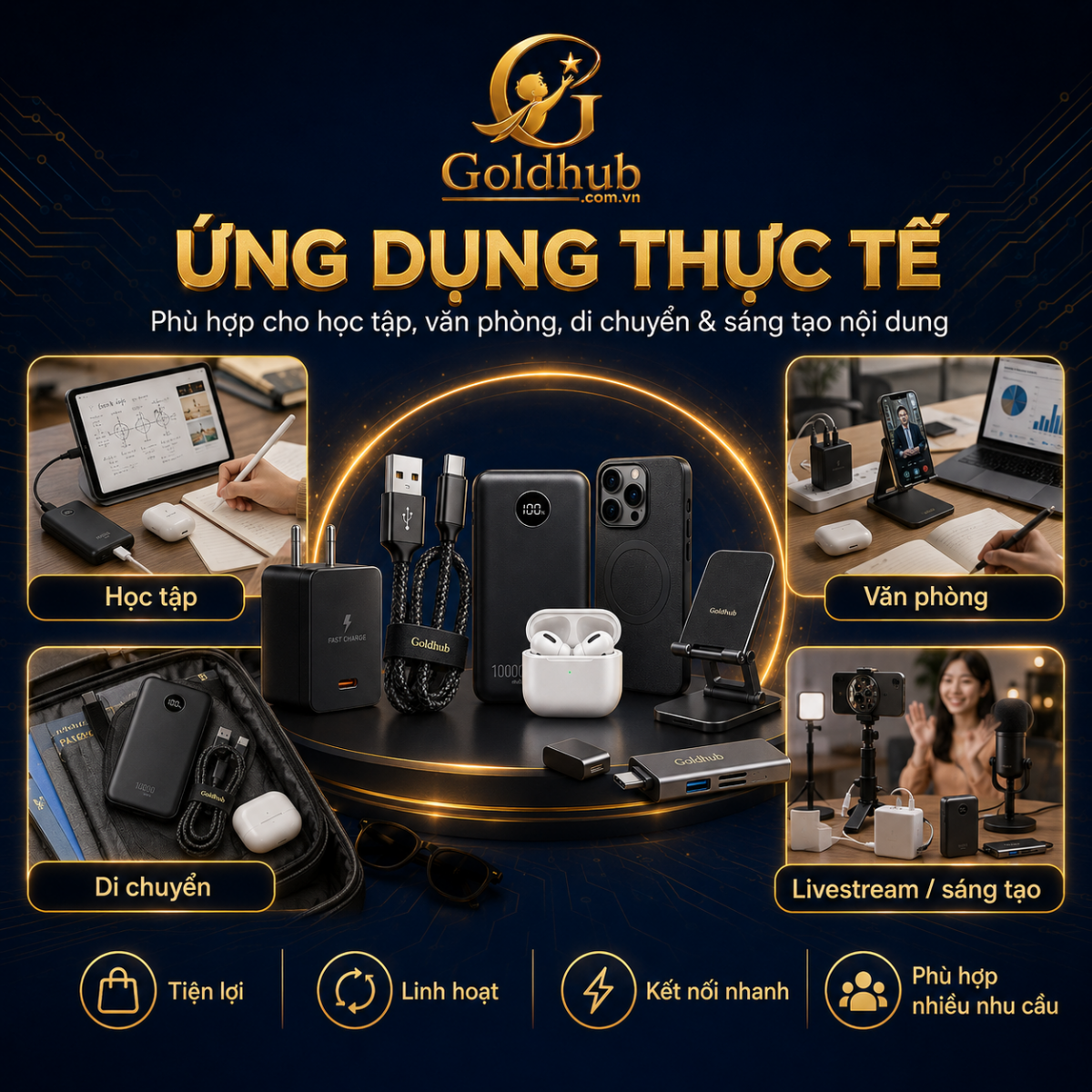 Ứng dụng thực tế của Phụ kiện di động Ứng dụng thực tế của Phụ kiện di động