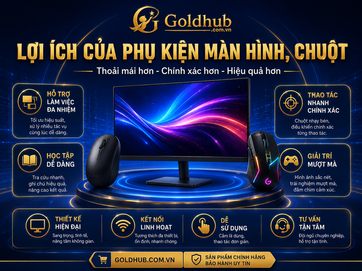 Lợi ích của phụ kiện màn hình, chuột