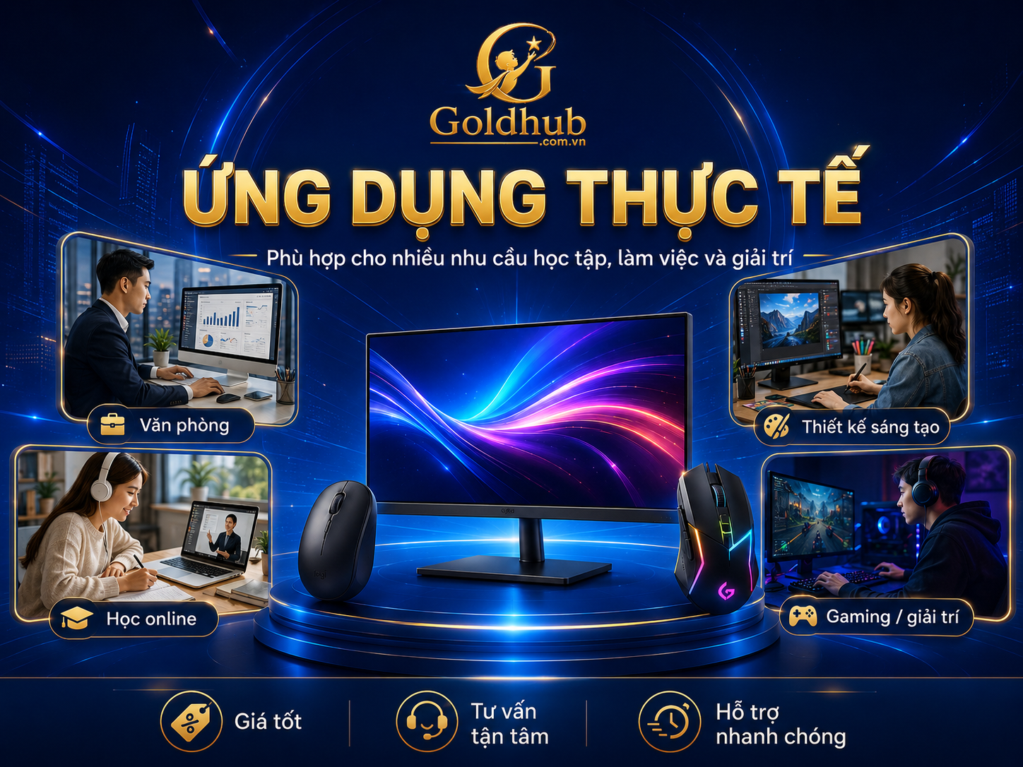 Ứng dụng thực tế của phụ kiện màn hình, chuột