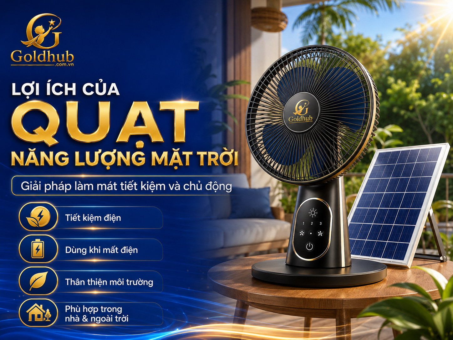 Lợi ích của quạt năng lượng mặt trời Lợi ích của quạt năng lượng mặt trời