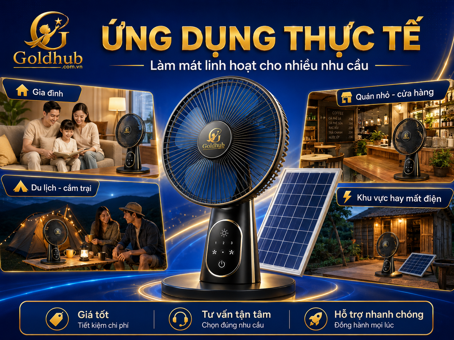 Ứng dụng thực tế của quạt năng lượng mặt trời Ứng dụng thực tế của quạt năng lượng mặt trời