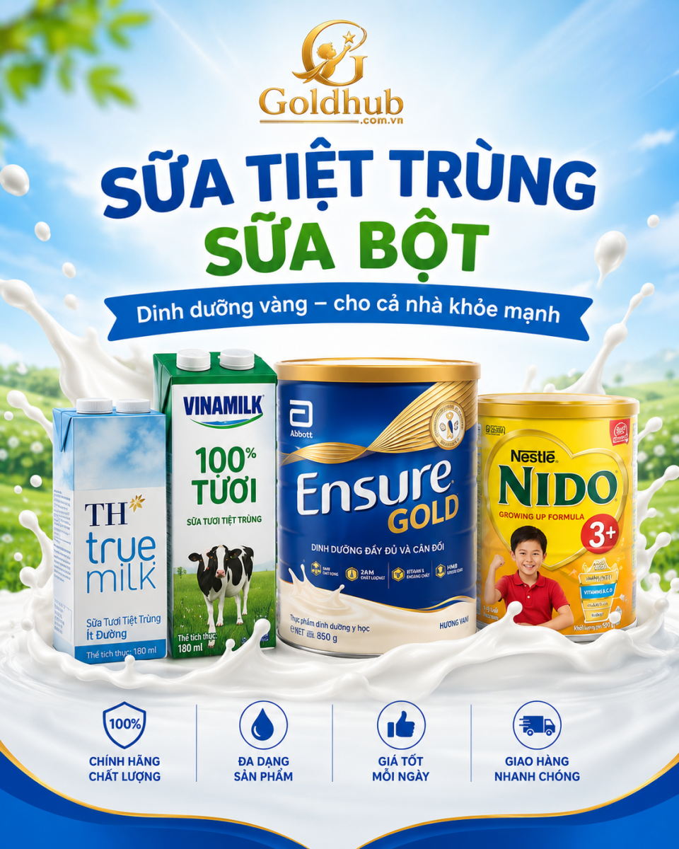Sữa tiệt trùng và sữa bột Sữa tiệt trùng và sữa bột
