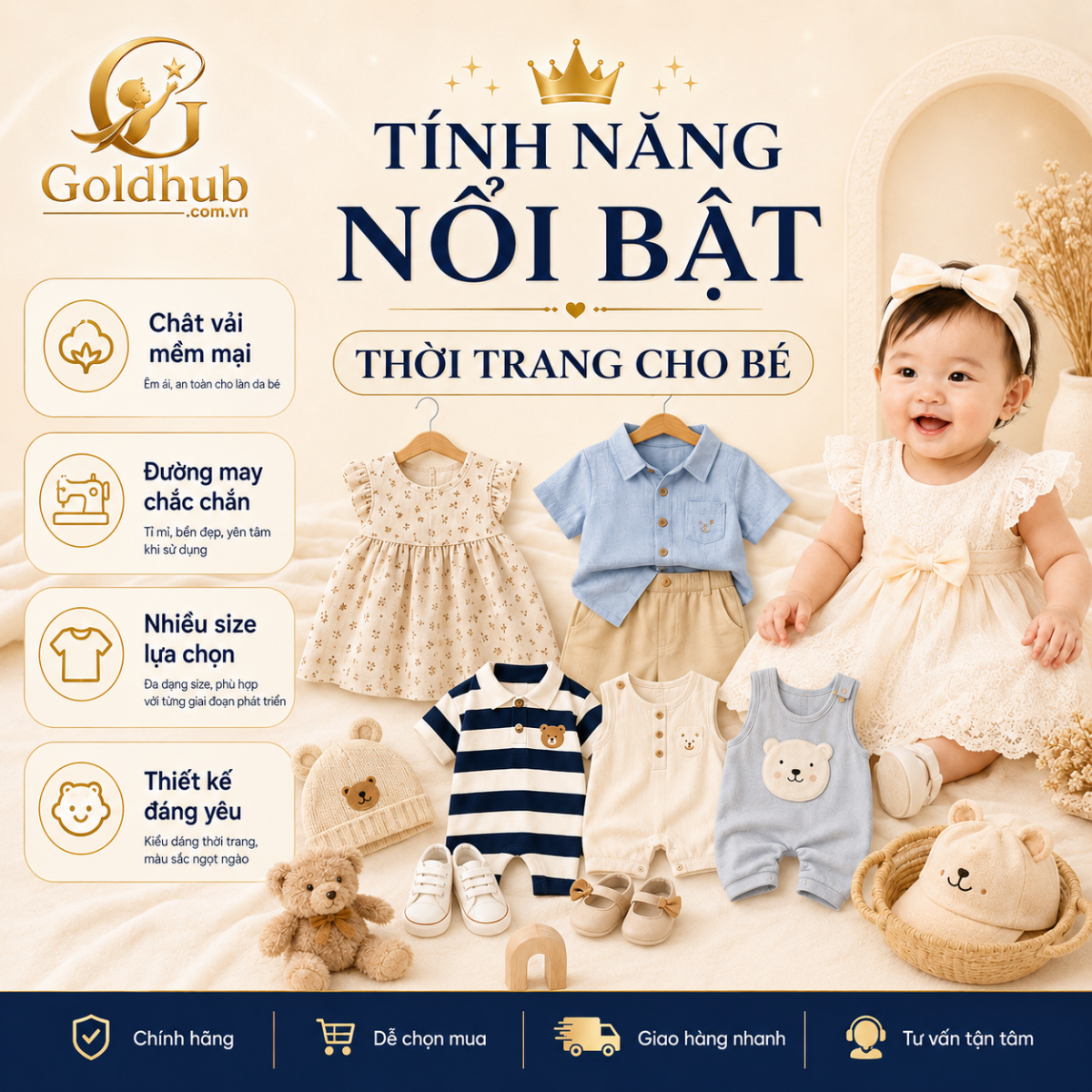 Tính năng nổi bật của thời trang cho bé
