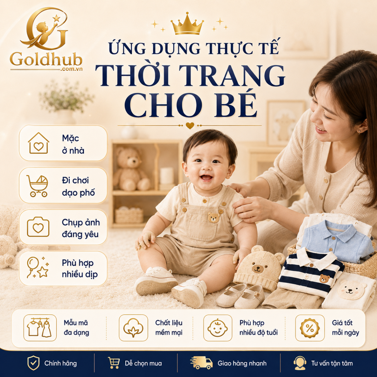 Ứng dụng thực tế của thời trang cho bé