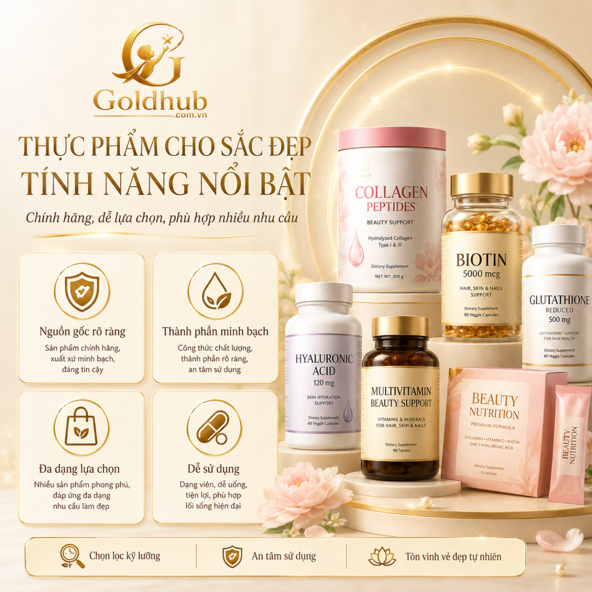Tính năng nổi bật của Thực Phẩm Cho Sắc Đẹp